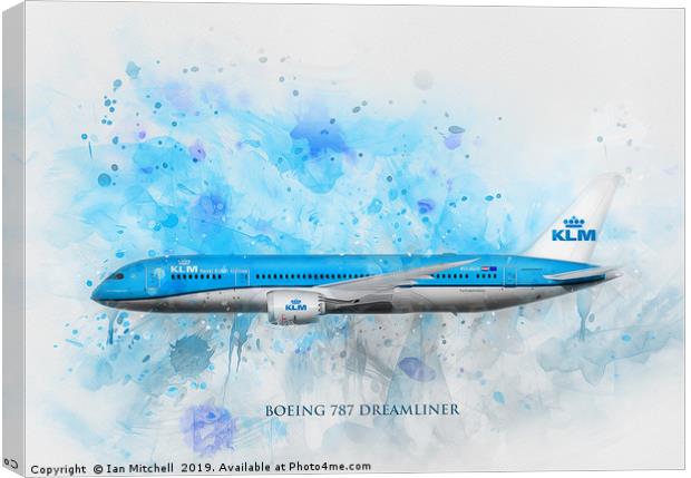 Klm Boeing 787 Dreamliner Canvas Print by Ian Mitchell