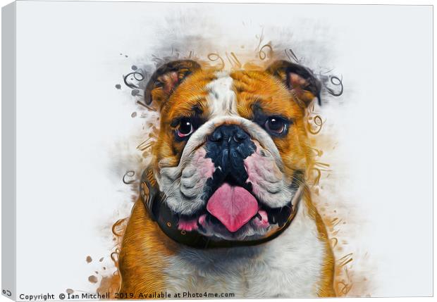 Bulldog Art Canvas Print by Ian Mitchell