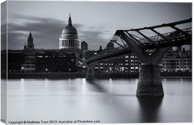 Bridge to St Pauls Cathedral I Canvas Print by Matthew Train