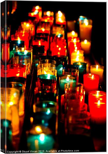 Church Candles Canvas Print by Stuart Vivian
