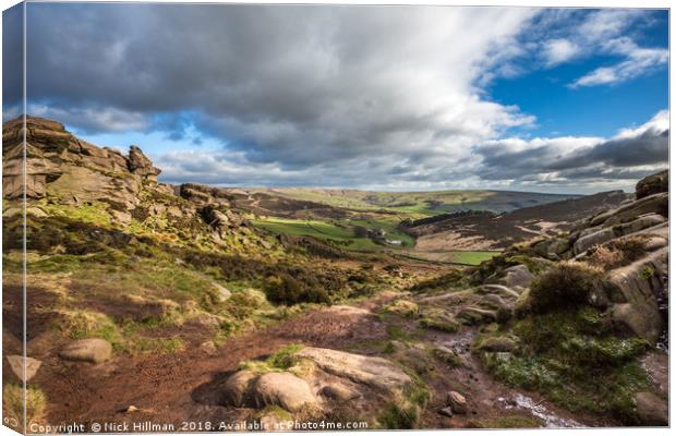 The valley, The Roaches, Peak District, UK Canvas Print by Nick Hillman