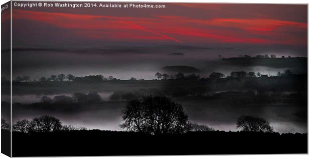  Misty morning sunrise Canvas Print by Rob Washington