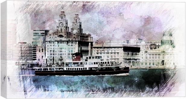  Ferry across the Mersey Canvas Print by dave mcnaught