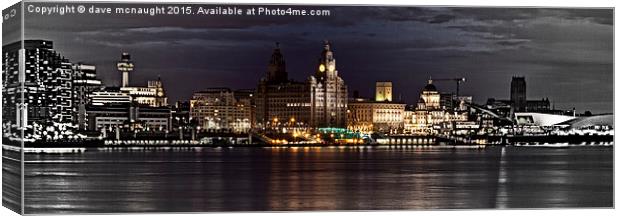  Liverpool at Night Canvas Print by dave mcnaught