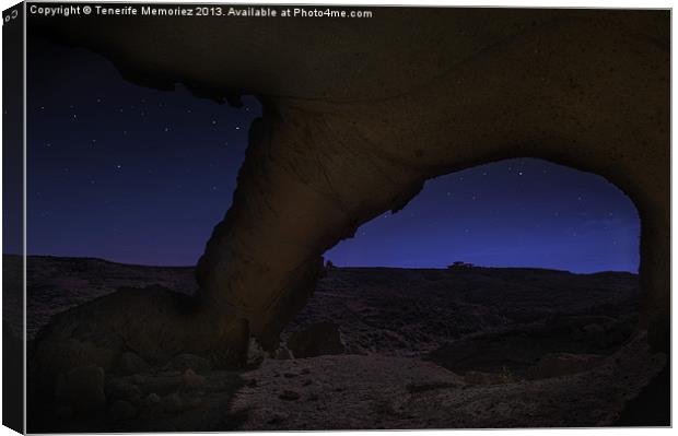 Tajoa Rock Arch @night Canvas Print by Tenerife Memoriez