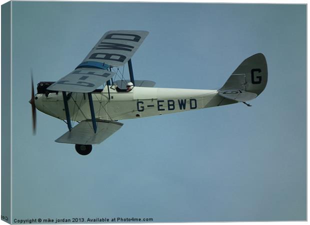 De Havilland DH60X Moth Canvas Print by mike jordan
