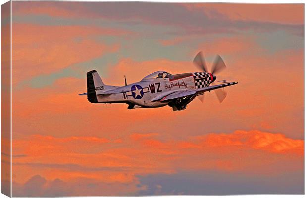 P-51 mustang sunset Canvas Print by Rachel & Martin Pics