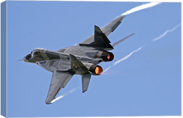 Mig-29 Afterburner turn Canvas Print by Rachel & Martin Pics