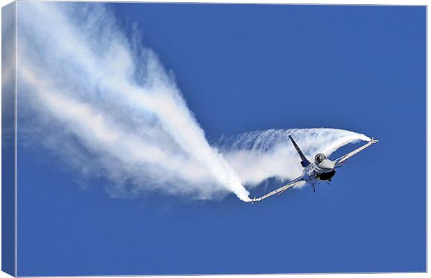 F-16 diving in Canvas Print by Rachel & Martin Pics
