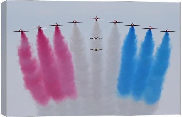  Red Arrows and Gnats flypast Canvas Print by Rachel & Martin Pics
