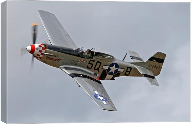  P-51 Mustang Marinell topside pass Canvas Print by Rachel & Martin Pics