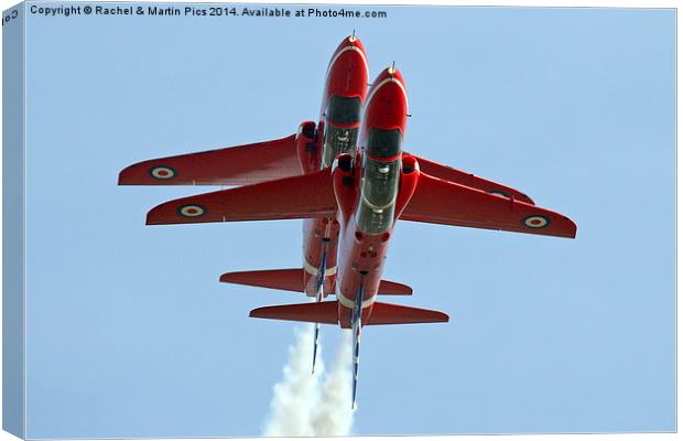  Red Arrows pair in tight formation Canvas Print by Rachel & Martin Pics