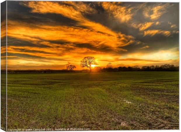 Lincolnshire Dawn. Canvas Print by Keith Campbell