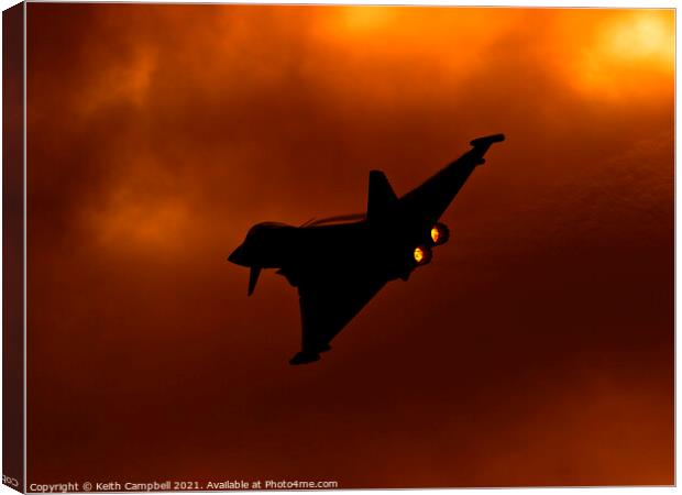 RAF Typhoon Igniting The Sky Canvas Print by Keith Campbell