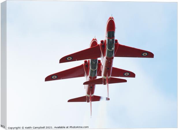 RAF Red Arrows Hawks Canvas Print by Keith Campbell