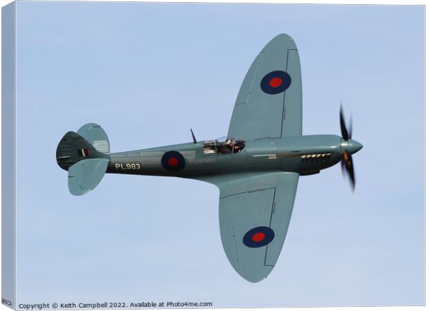 Blue Spitfire Canvas Print by Keith Campbell