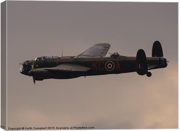 RAF Lancaster Bomber PA474 Canvas Print by Keith Campbell