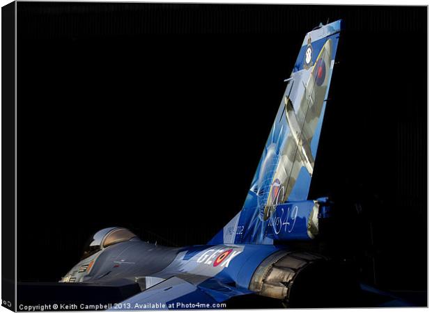 Belgian F-16 Tail art Canvas Print by Keith Campbell