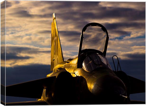 Golden SAAB Viggen Canvas Print by Keith Campbell