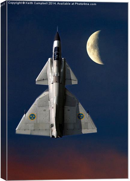  SAAB Viggen in orbit Canvas Print by Keith Campbell