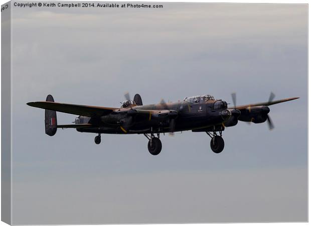  AVRO Lancaster landing Canvas Print by Keith Campbell