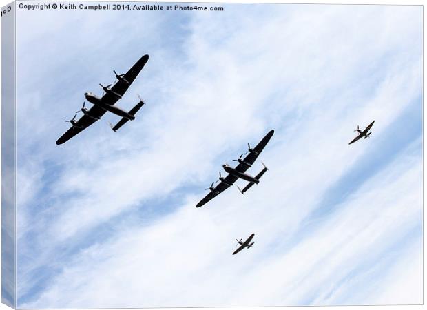 Lancasters and Spitfires  Canvas Print by Keith Campbell