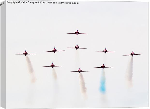  Red Arrows - Red, White and a little Blue... Canvas Print by Keith Campbell