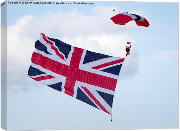 Red Devils Parachute Team - Patriotic Canvas Print by Keith Campbell