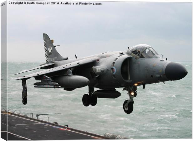  Sea Harrier ZH796 hovering Canvas Print by Keith Campbell