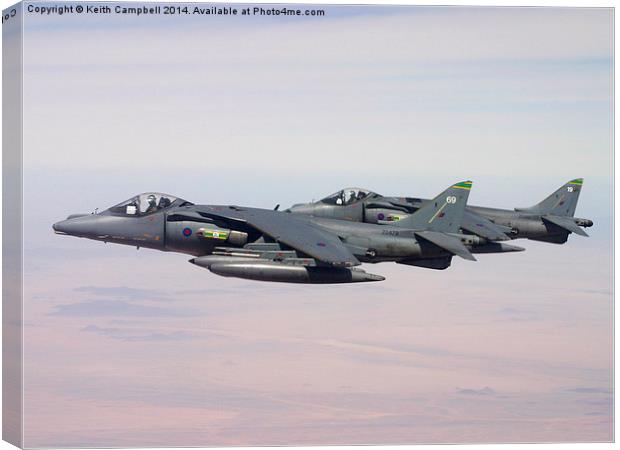  RAF Harrier Pair Canvas Print by Keith Campbell