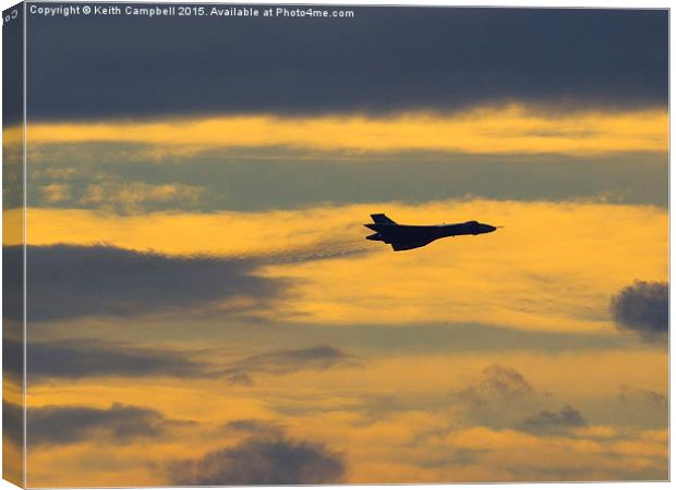  Vulcan Evening Flight Canvas Print by Keith Campbell