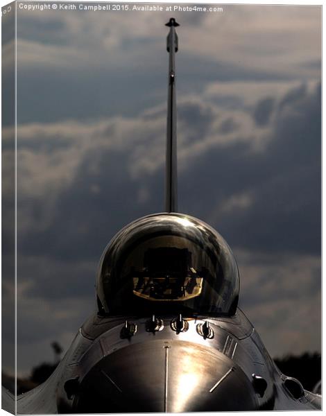  F-16 Falcon head-on Canvas Print by Keith Campbell