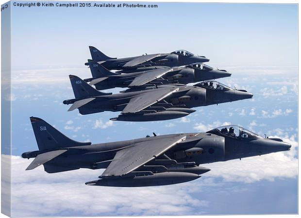  Harrier formation Canvas Print by Keith Campbell