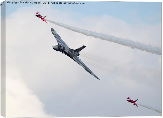 Vulcan and Gnats at Duxford Canvas Print by Keith Campbell