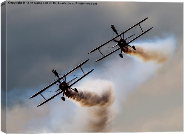Breitling Boeing Stearman Pair Canvas Print by Keith Campbell