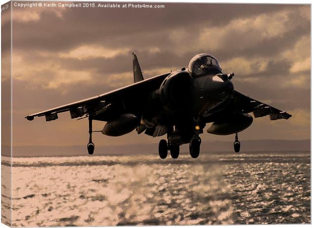  RAF Harrier hovering Canvas Print by Keith Campbell
