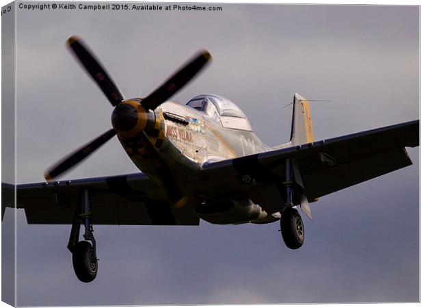 TF-51D Mustang - Miss Velma Canvas Print by Keith Campbell