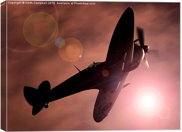  Into the Sun Canvas Print by Keith Campbell