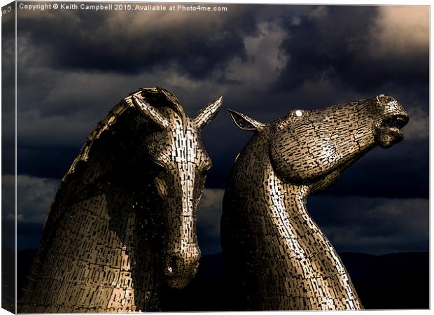 The Kelpies Canvas Print by Keith Campbell