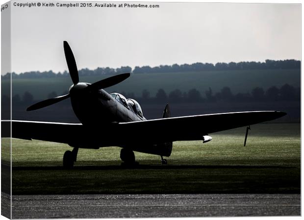  Twin-seat Spitfire - colour version Canvas Print by Keith Campbell