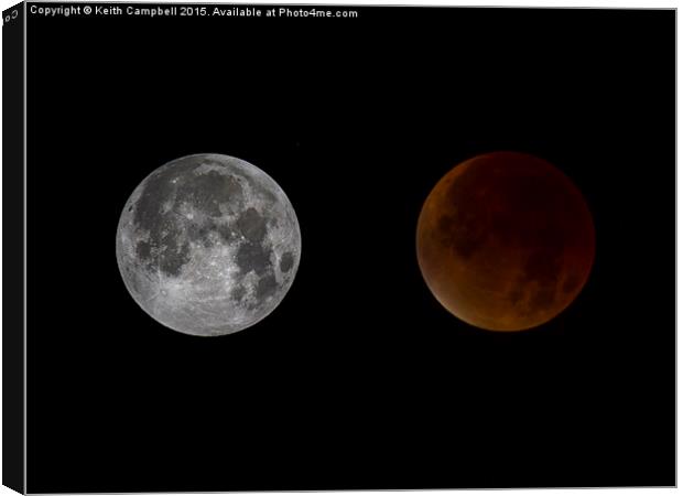 Blood Red Super Moon Eclipse Canvas Print by Keith Campbell