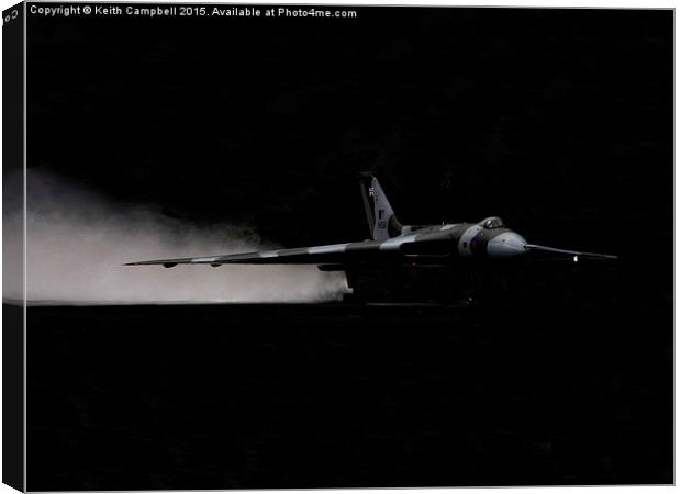  Vulcan XH558 wet launch Canvas Print by Keith Campbell