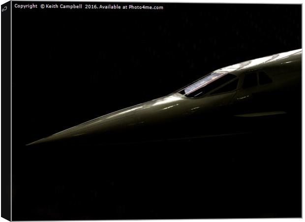 Concorde in the Shadows Canvas Print by Keith Campbell