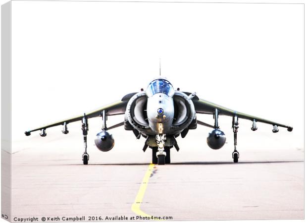 RAF Harrier head-on Canvas Print by Keith Campbell