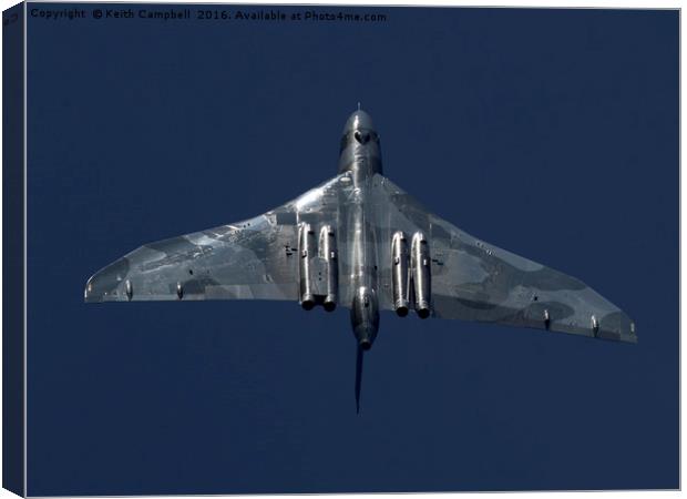 Vulcan XH558 playing Canvas Print by Keith Campbell