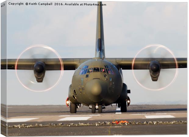 Royal Air Force C-130 Hercules props Canvas Print by Keith Campbell