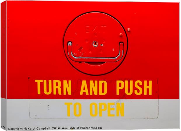 Turn and Push to Open Canvas Print by Keith Campbell