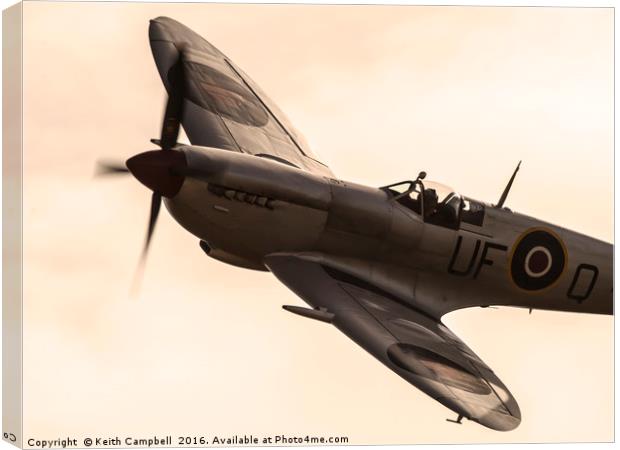RAF Spitfire up close and personal Canvas Print by Keith Campbell