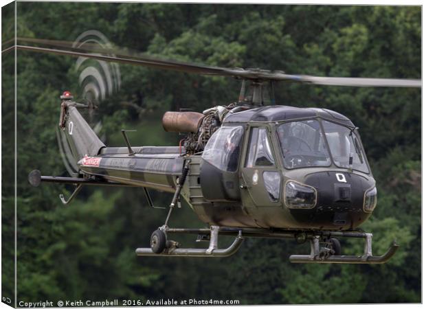 British Army Westland Scout Helicopter Canvas Print by Keith Campbell