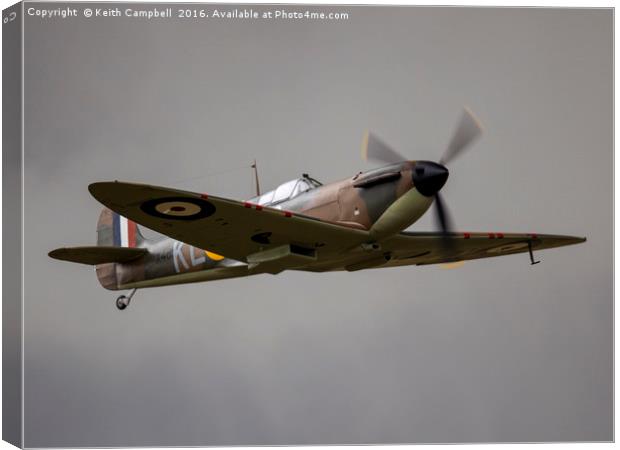 World War 2 RAF Spitfire Canvas Print by Keith Campbell